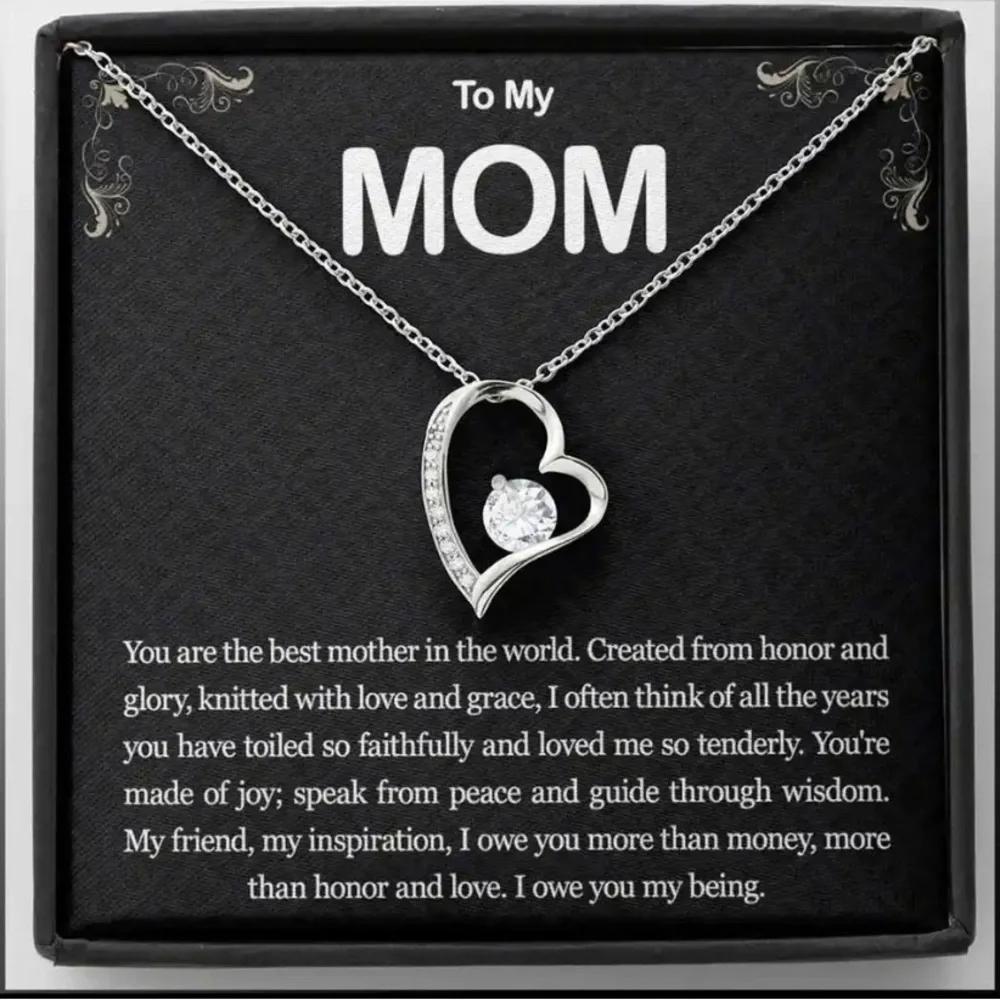 - Forever Love Heart Necklace Message Gift - Picture 1 of 6
